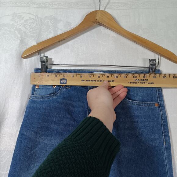 Levis Girls Jeans 14 Reg Cropped Wide Leg Raw Hem Blue Denim - Picture 6 of 16